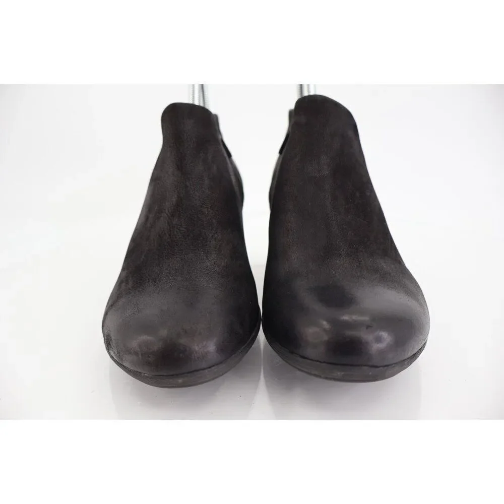 Dansko Women's Raina Bootie Size 39 8.5 Round Heel Black Nubuck Leather Shoes